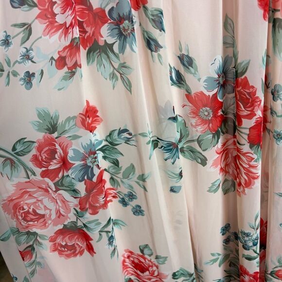 Lulus Garden Meandering Blush Feminine Floral Print Maxi Dress Size Small NEW - Picture 10 of 15